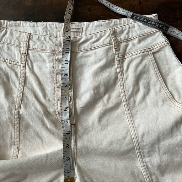 ULLA JOHNSON Women's Brodie Jeans Tapered Ankle Off White Ivory Size 10 Ballon - Picture 3 of 16